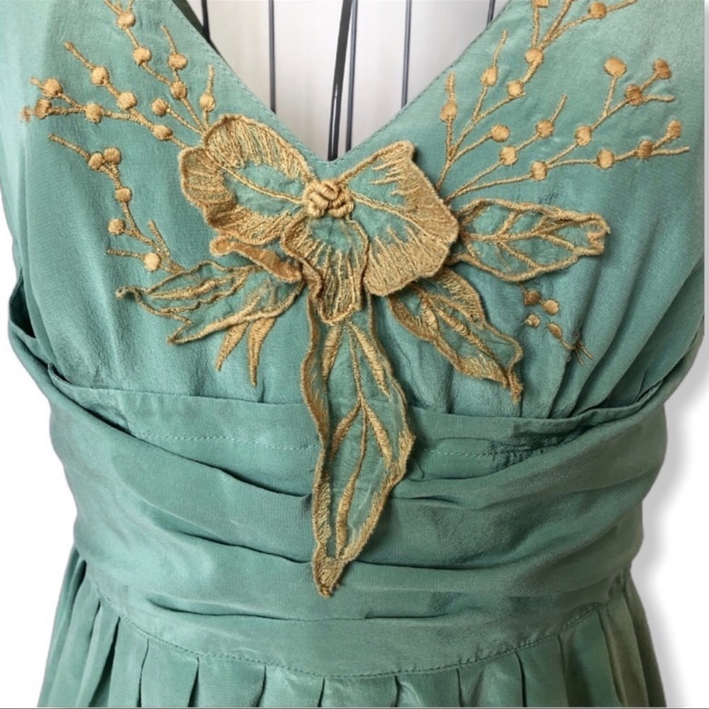 Rare Lil for Anthro Retro Silk Tawny Garden Dress